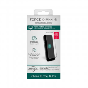 Protège écran iPhone Phone 16 / 15 / 14 Pro 2.5D Original - Force Glass