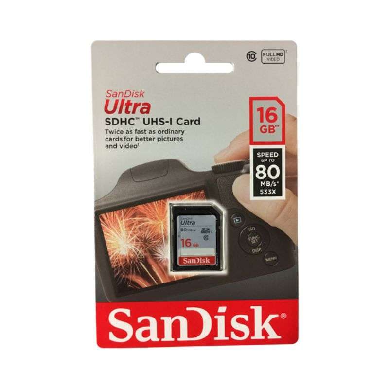 Carte mémoire Ultra SDHC SanDisk C10 UHS-I 16 Go SDSDUNC-016G