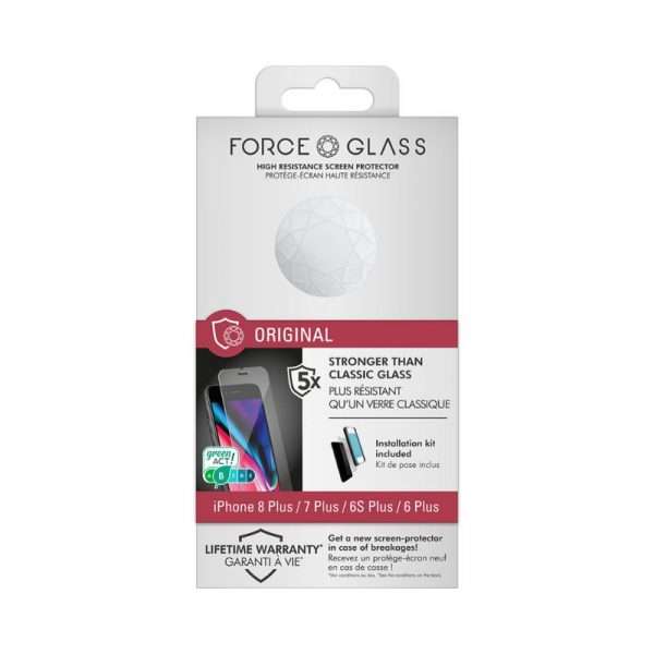 Force Glass - Protège écran iPhone 6 Plus / 6S Plus / 7 Plus / 8 Plus Plat Original - Garanti à vie
