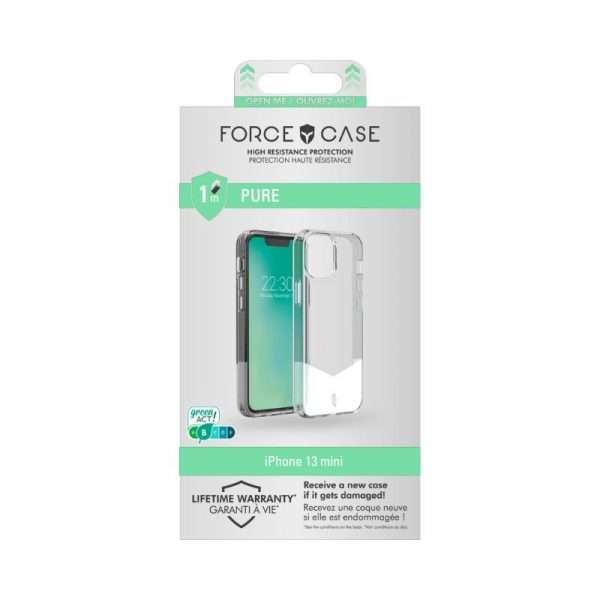 Force Case - Coque Renforcée iPhone 13 mini PURE Transparente - Garantie à vie