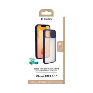 Bigben Coque iPhone 13 + Cache caméra Contour Bleu
