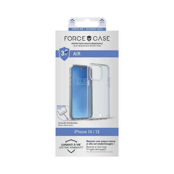 Force Case - Coque Renforcée iPhone 13/14 AIR Transparente - Garantie à vie