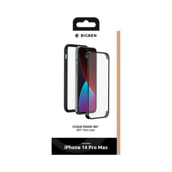 Bigben - Coque 360° iPhone 14 Pro Max Protection Intégrale - Noire