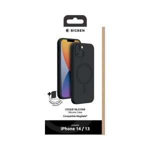 Bigben Coque MagSafe iPhone 13 / 14 Silicone Noire