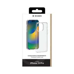 Bigben - Coque iPhone 15 Pro Souple Transparente