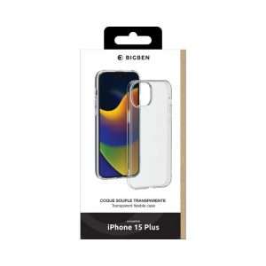Bigben - Coque iPhone 15 Plus Souple Transparente