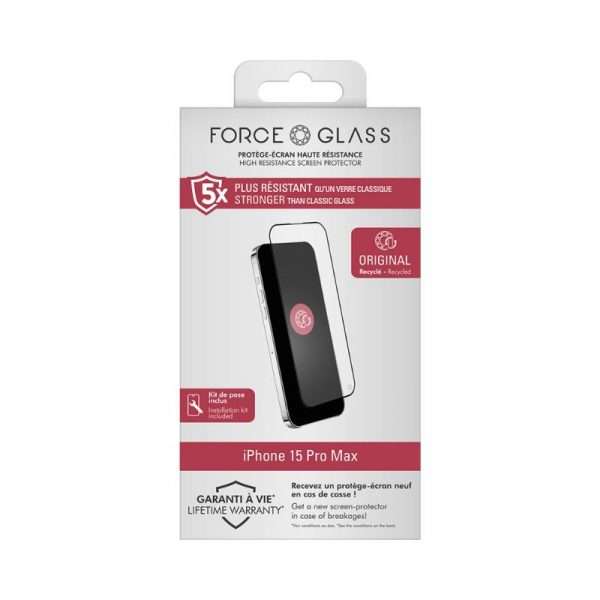 Force Glass - Protège écran 15 Pro Max 2.5D Original