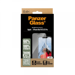 Protection d'écran Ultra-Wide Fit Aligner iPhone 16e/14/13/13 Pro - Panzerglass