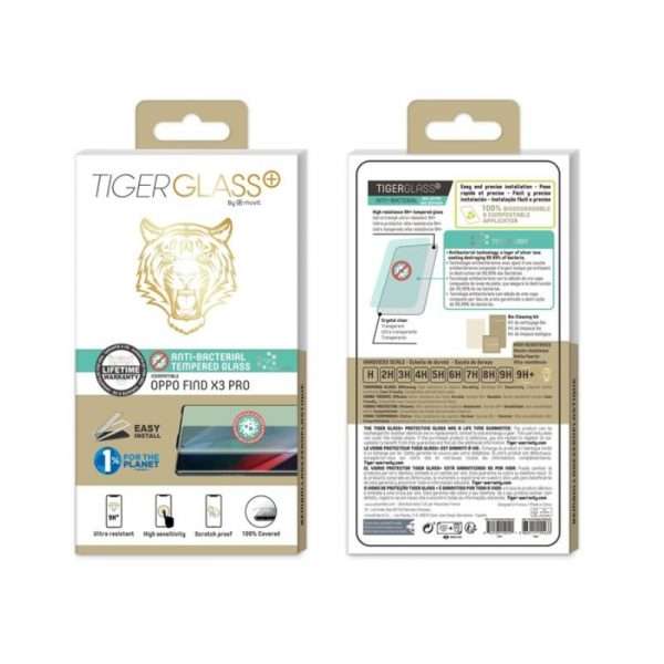 TIGER - TIGER GLASS PLUS VERRE TREMPE ANTIBACTERIEN OPPO FIND X3 PRO