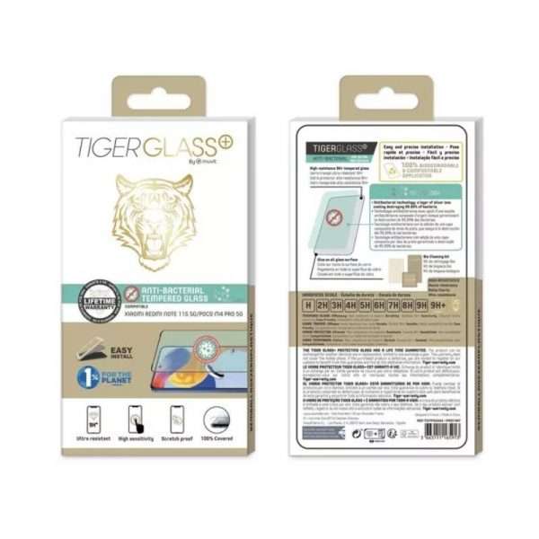 TIGER - TIGER GLASS PLUS VT ANTIBACTERIEN XIAOMI REDMI NOTE 11 5G/11S 5G/Poco M4 Pro 5G