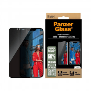 Protection d'écran Ultra-Wide Fit Aligner Privacy iPhone 16e/14/13/13 Pro - Panzerglass