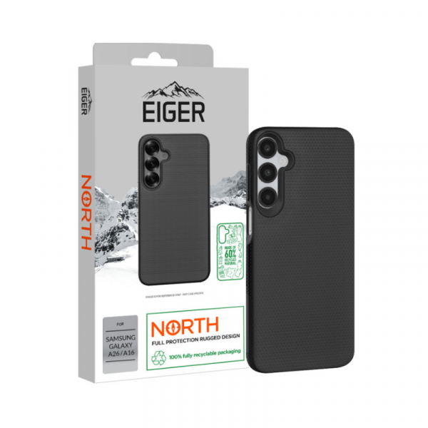Coque Rigide Noire Ultra-Renforcée Polycarbonate Pour Samsung Galaxy A16 (4G/5G) /A26 (5G) - Eiger