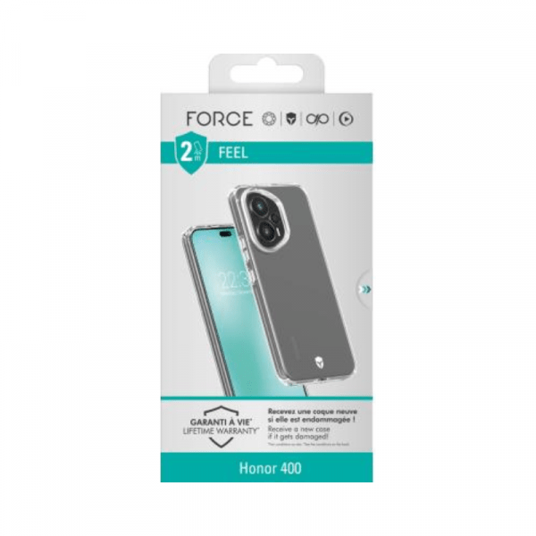 Coque renforcée Honor 400 FEEL 2m Transparente + Garantie à vie - Force Case