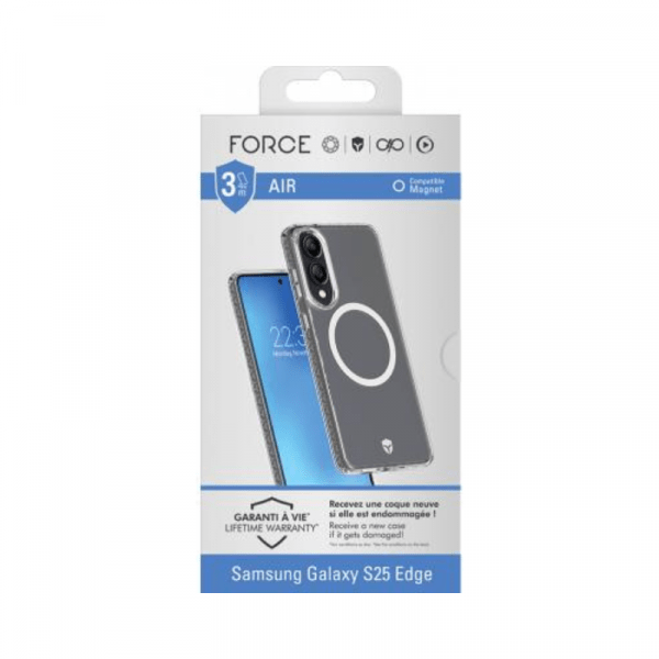 Coque renforcée Magnet Samsung Galaxy S25 Edge AIR 3m Transparente - Force Case
