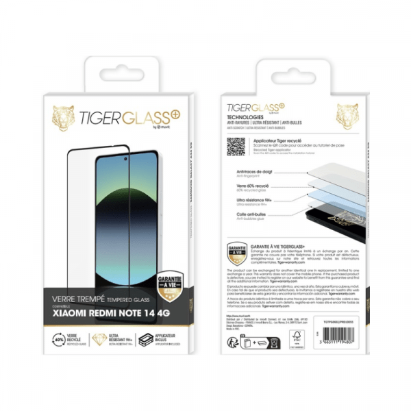 Tiger Glass Plus Verre Trempe Recyclé Xiaomi Redmi Note 14 4G