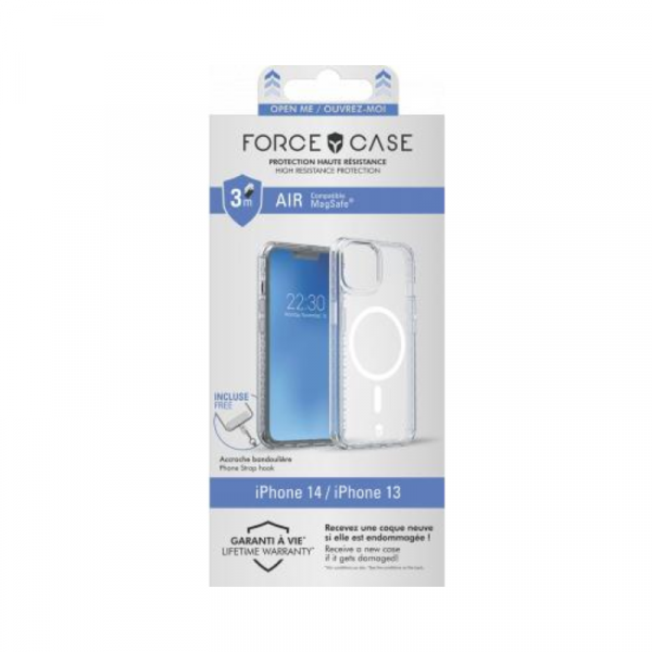 Coque renforcée MagSafe iPhone 13 / 14 AIR Origine France Garantie 3m Transparente - Force Case