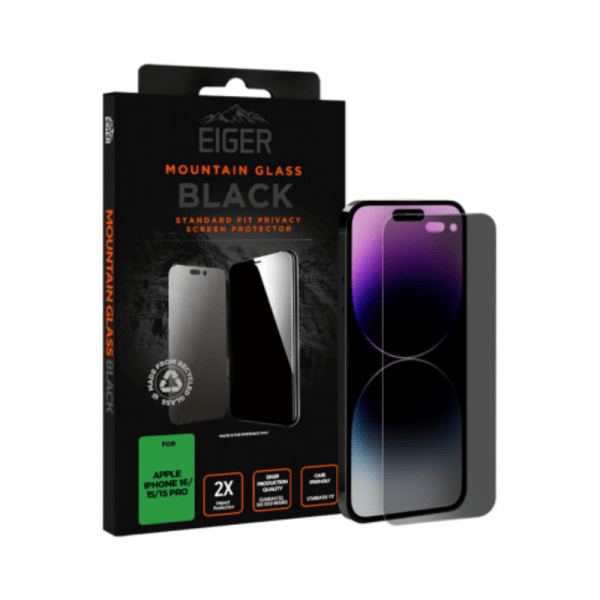 Verre Trempé Premium 2.5D Privacy Pour Apple Iphone 15 / 15 PRO / 16 - EIGER