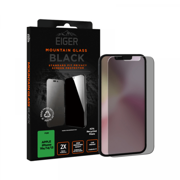 Verre Trempé Premium 2.5D Privacy Pour Apple Iphone 13 / 13 PRO / 14 / 16E - EIGER