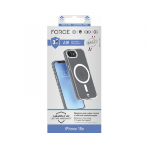 Coque renforcée Magnétique MagSafe iPhone 16e AIR Transparente - Force Case