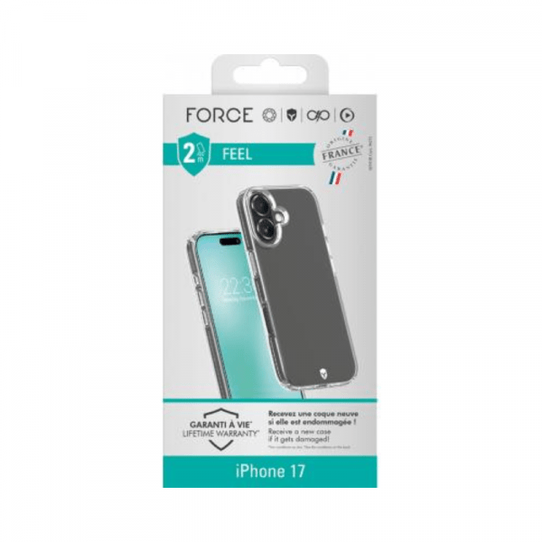 Coque renforcée iPhone 17 FEEL Origine France Garantie 2m Transparente - Force Case