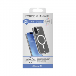 Coque renforcée MagSafe iPhone 17 AIR Origine France Garantie 3m Transparente - Force Case