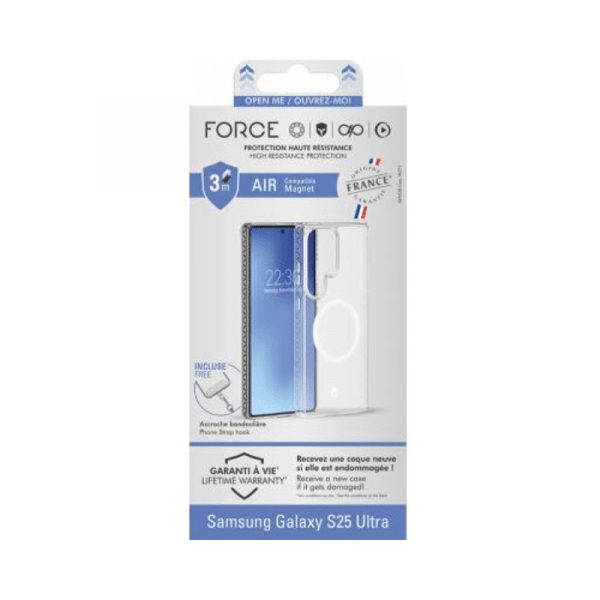 Coque renforcée Magnet Samsung Galaxy S25 Ultra AIR Origine France Garantie 3m Transparente - Force Case