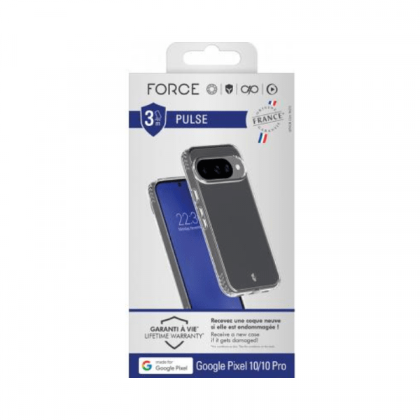 Coque renforcée Google Pixel 10 / Pixel 10 Pro PULSE Origine France Garantie 3m Transparente - Force Case