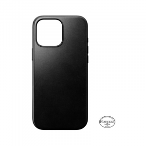 Coque Modern Cuir Horween iPhone 16 Pro Max Noir - Nomad
