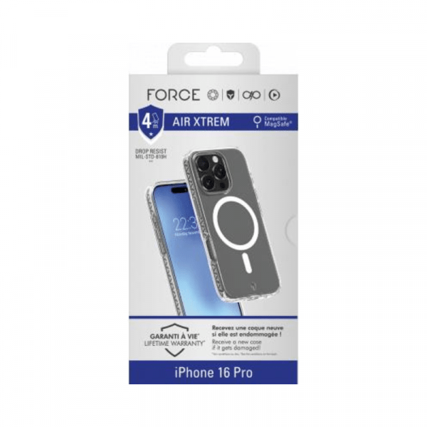 Coque renforcée Magnétique MagSafe iPhone 16 Pro AIR XTREM 4m - Force Case