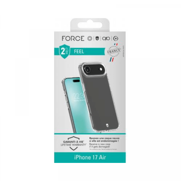 Coque renforcée iPhone 17 Air FEEL Origine France Garantie 2m Transparente - Force Case