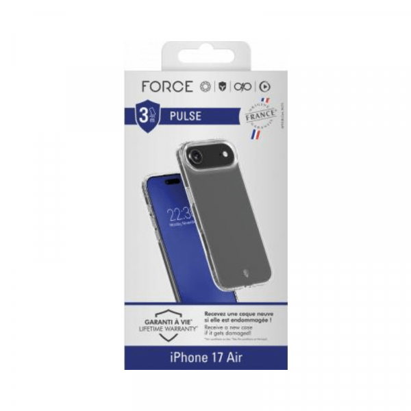 Coque renforcée iPhone Air PULSE Origine France Garantie 3m Transparente - Force Case