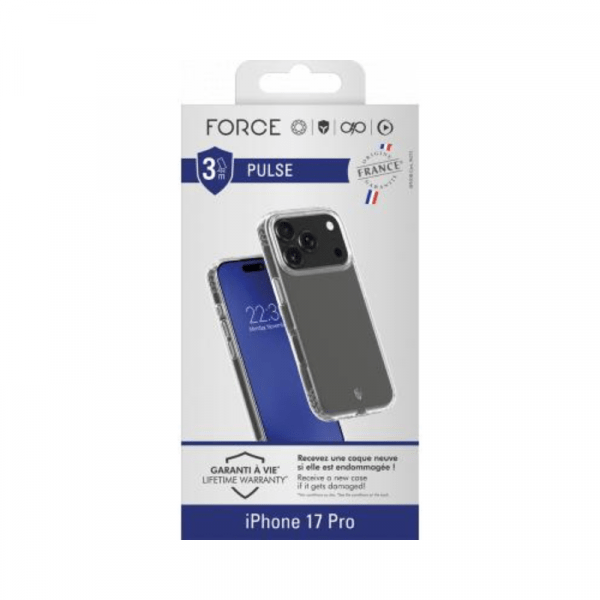 Coque renforcée iPhone 17 Pro PULSE Origine France Garantie 3m Transparente - Force Case