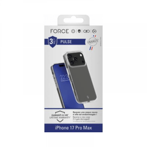 Force Case - Coque renforcée iPhone 17 Pro Max PULSE Origine France Garantie 3m Transparente
