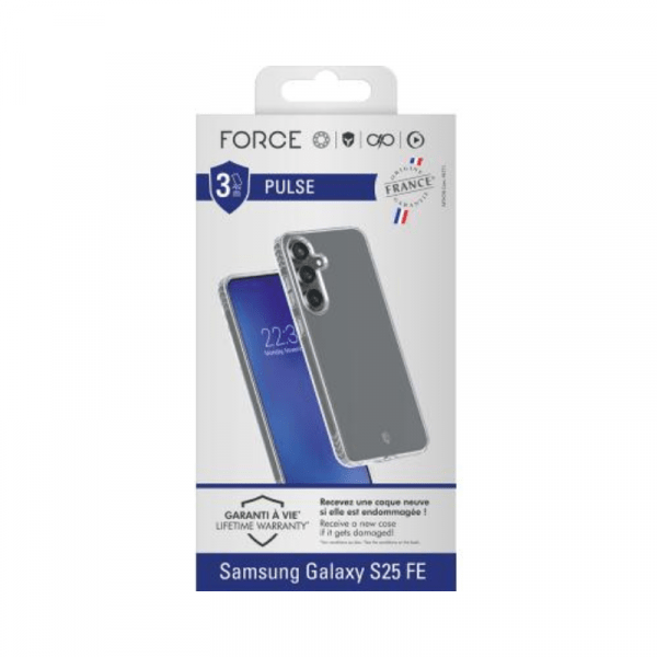 Coque renforcée Samsung Galaxy S25 FE PULSE Origine France Garantie 3m Transparente - Force Case