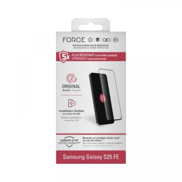 Protège écran Samsung Galaxy S25 FE Original 2.5D Verre organique - Force Glass