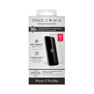 Force Glass Protège écran iPhone 18 Pro Max / 17 Pro Max Anti-Impact 2.5D
