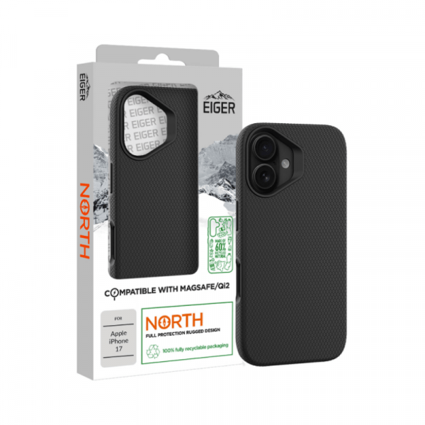 Coque Rigide Noire Ultra-Renforcée Polycarbonate pour Iphone 17 - Eiger