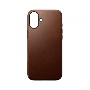 Coque Modern Cuir iPhone 16 Plus Marron - Nomad