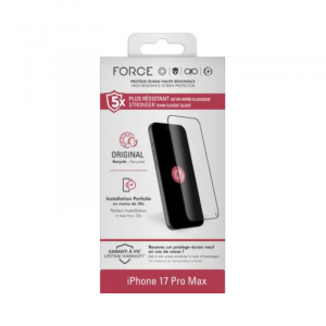 Protège écran iPhone 17 Pro Max Original 2.5D Verre organique - Force Glass