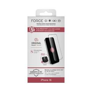 Pack Protège-écran iPhone 16 2.5D Original + 2 Protège Lentilles + Garantie à vie - Certifié GRS - Force Glass