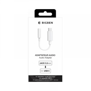 Adaptateur Audio USB C vers Jack 3.5mm Blanc - Bigben