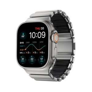 Bracelet Stratos 49mm Natural Titanium/Black KFM - Nomad