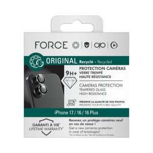 Force Glass - Protège Caméra iPhone 17/16 /16 Plus x2 – GRS
