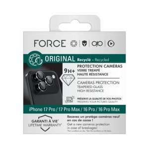 Force Glass - Protège-caméra iPhone 17 Pro & 16 Pro x3