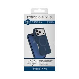 Force Case Platinium MagSafe iPhone 17 Pro Bleu 2m