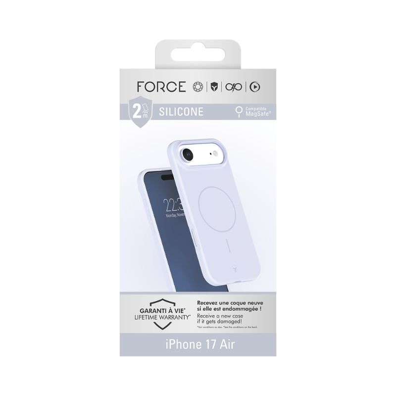 Coque Silicone iPhone 17 Air 2m Bleu Ciel - Force Case