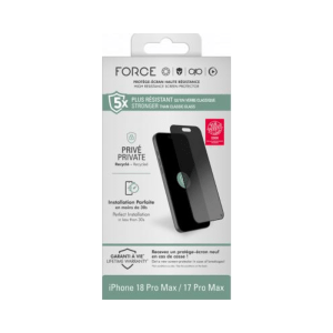 Protège écran iPhone 18 Pro Max / 17 Pro Max Privé 2.5D Verre organique – Force Glass
