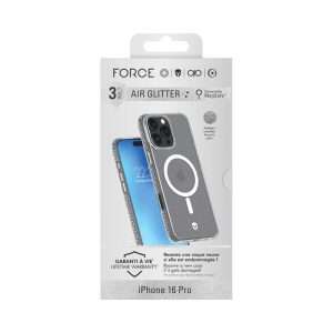 Force Case AIR Coque MagSafe Pailletée iPhone 16 Pro 3m