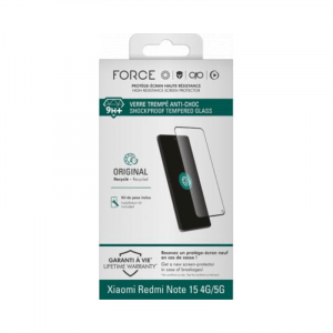 Protège écran Xiaomi Redmi Note 15 4G/5G Original 3D Verre trempé - Force Glass