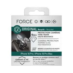 Force Glass - Protège-caméra iPhone 16 Pro/16 Pro Max x3